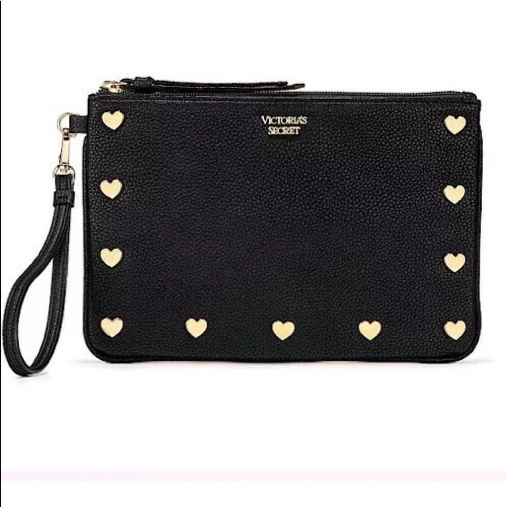 Victoria secrets wristlet! Not super small.